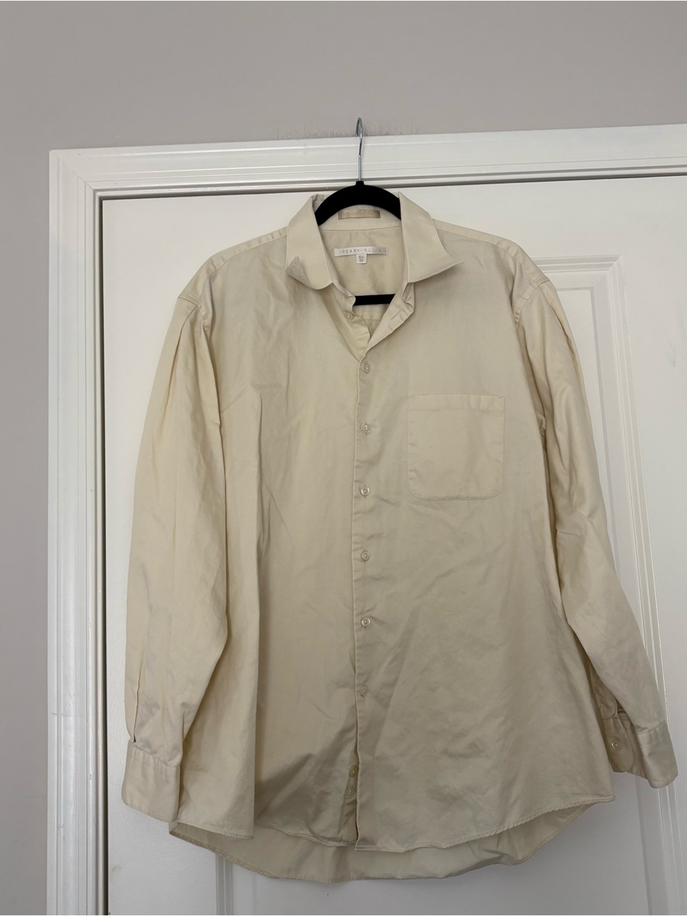 Perry Ellis Men's Classic Cream “Preffered Collection” Button-Up Shirt